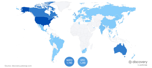 most cannabis patent filings happen in Canada and the US