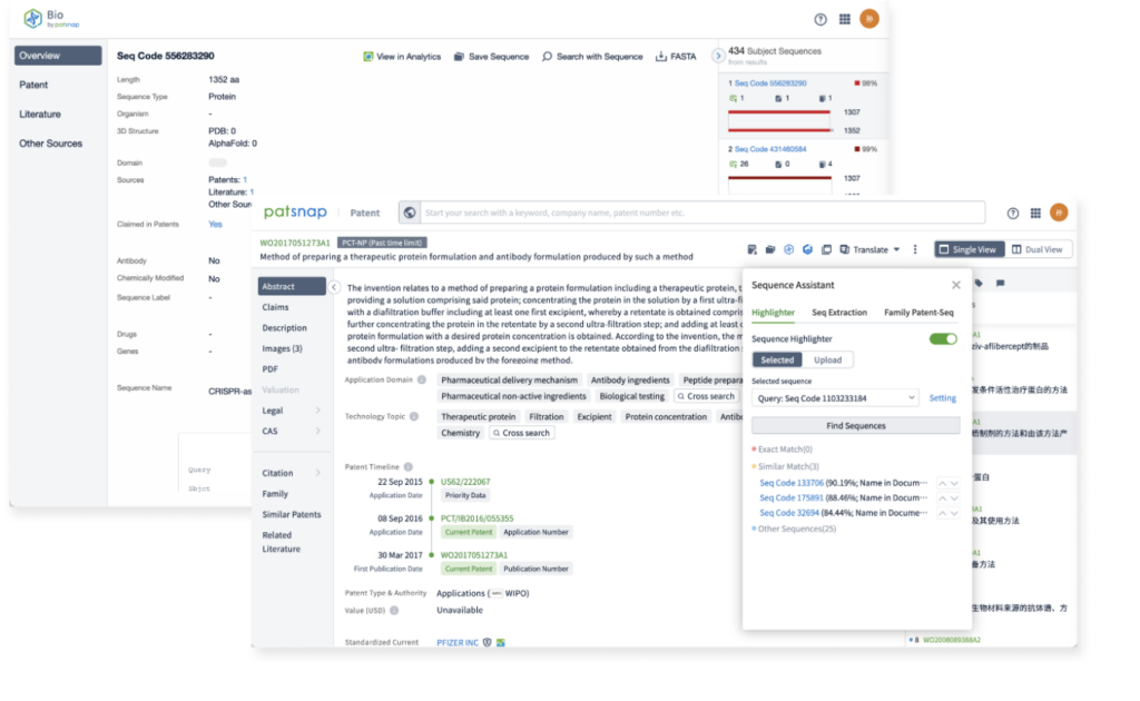 Patsnap Biosequence Search Step 4: Extract Relevant Insights