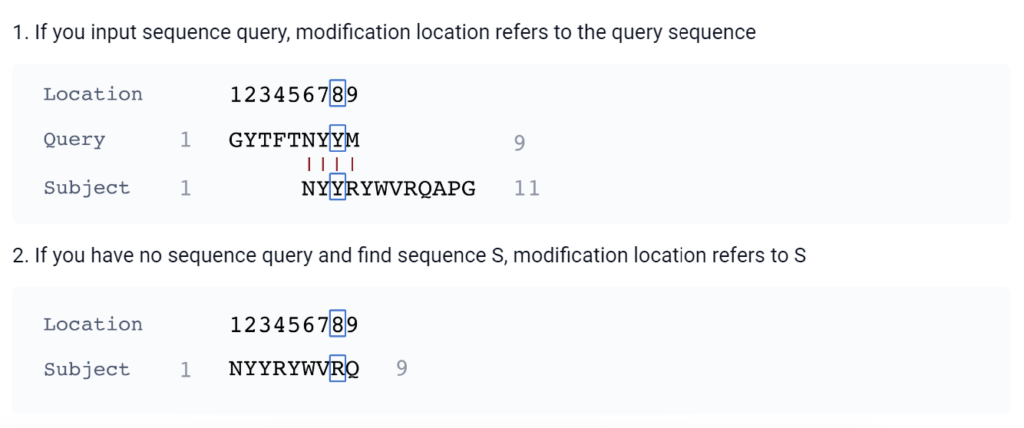 Image showcasing the two different search types - either with a sequence query or no sequence query.